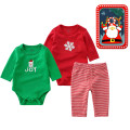 3 Packs Gift Set Premium Soft 100% Cotton Newborn Fashion Garment Cartoon Knitted Long Sleeve Rompers Christmas Baby Jumpsuit